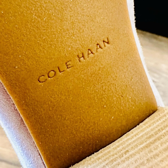 NEW IN BOX! Cole Haan Suede Shiloh Open Toe Booties - Picture 14 of 16